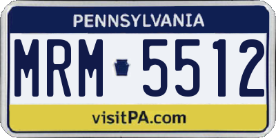 PA license plate MRM5512