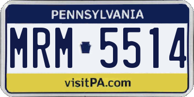 PA license plate MRM5514