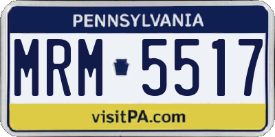 PA license plate MRM5517