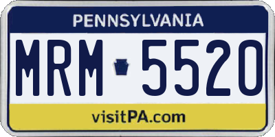 PA license plate MRM5520