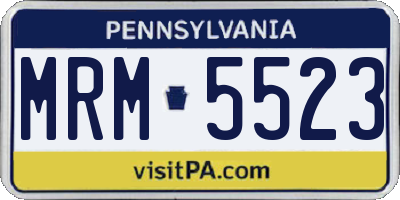 PA license plate MRM5523