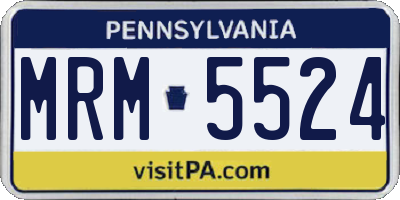 PA license plate MRM5524