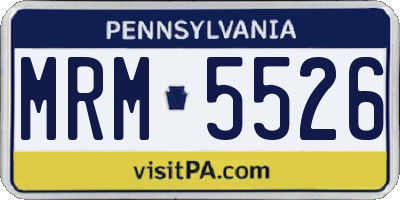 PA license plate MRM5526