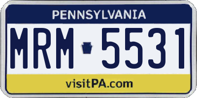 PA license plate MRM5531