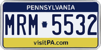 PA license plate MRM5532