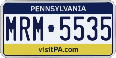 PA license plate MRM5535