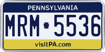PA license plate MRM5536