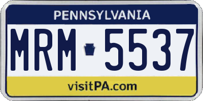 PA license plate MRM5537