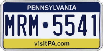 PA license plate MRM5541