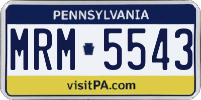 PA license plate MRM5543