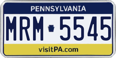 PA license plate MRM5545