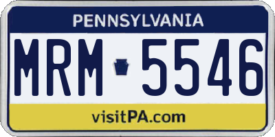 PA license plate MRM5546