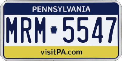 PA license plate MRM5547