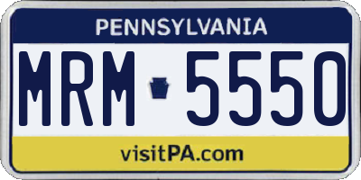 PA license plate MRM5550