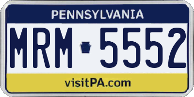 PA license plate MRM5552