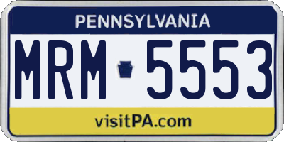 PA license plate MRM5553