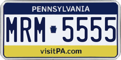PA license plate MRM5555