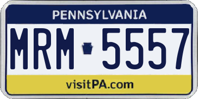 PA license plate MRM5557