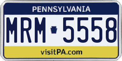 PA license plate MRM5558