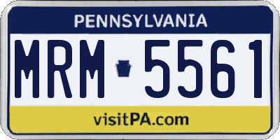 PA license plate MRM5561