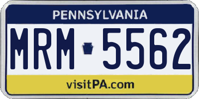 PA license plate MRM5562