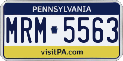 PA license plate MRM5563