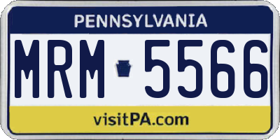 PA license plate MRM5566