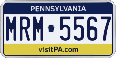 PA license plate MRM5567