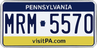 PA license plate MRM5570