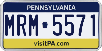 PA license plate MRM5571