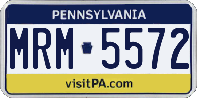 PA license plate MRM5572
