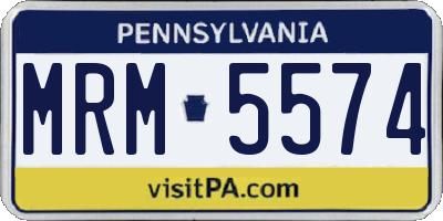 PA license plate MRM5574