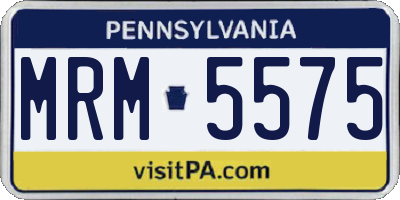 PA license plate MRM5575