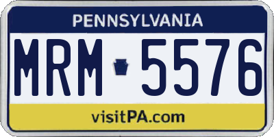 PA license plate MRM5576