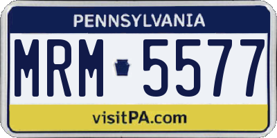 PA license plate MRM5577