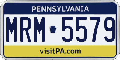 PA license plate MRM5579