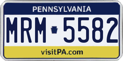 PA license plate MRM5582