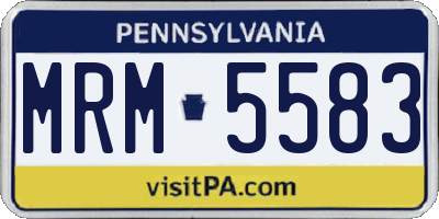 PA license plate MRM5583