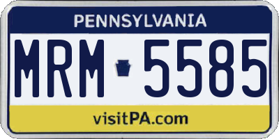 PA license plate MRM5585