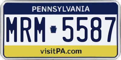 PA license plate MRM5587