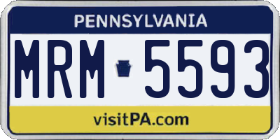 PA license plate MRM5593