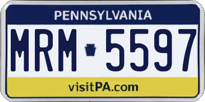 PA license plate MRM5597