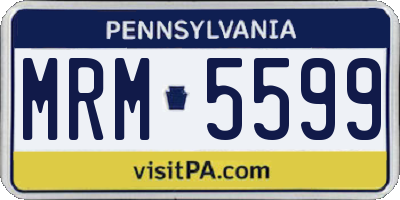 PA license plate MRM5599