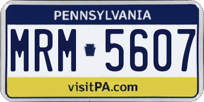 PA license plate MRM5607