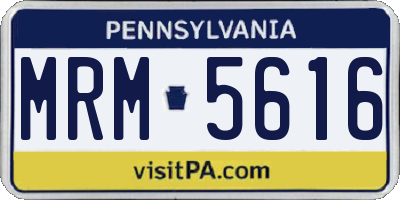 PA license plate MRM5616