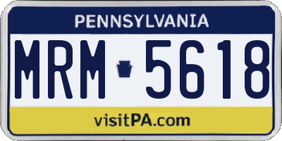 PA license plate MRM5618