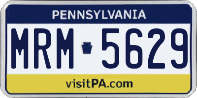 PA license plate MRM5629