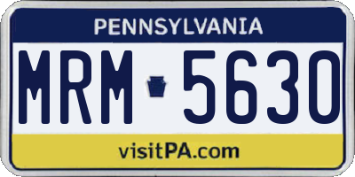 PA license plate MRM5630