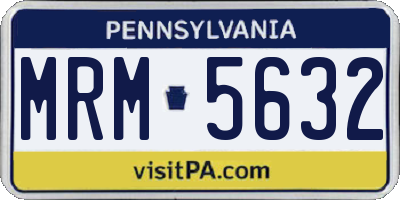 PA license plate MRM5632