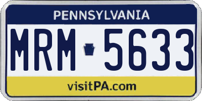 PA license plate MRM5633